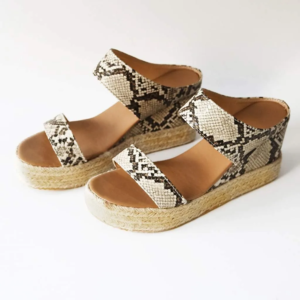Eduavar Womens Wedge Sandals, Orthopedic Sandals for Women Espadrille Wedge Platform Sandals Anti-Slip Sandals