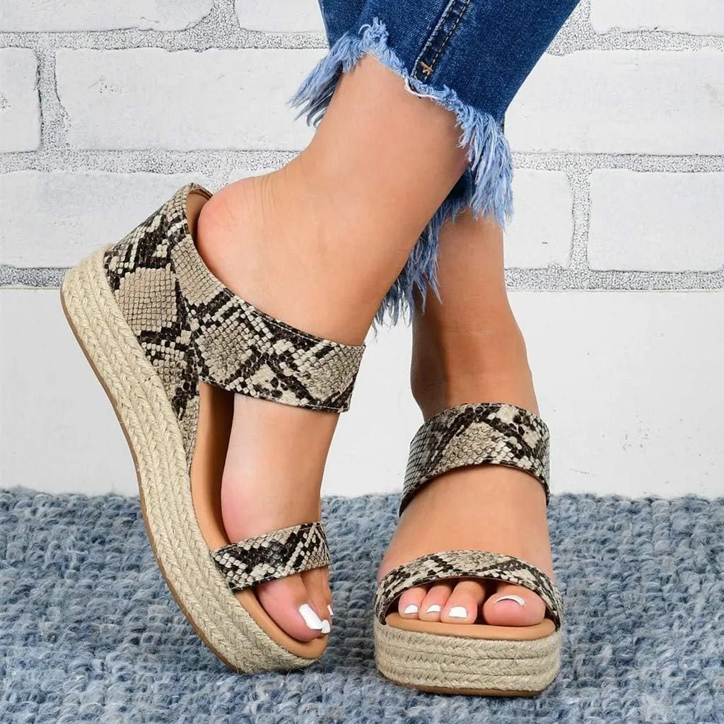 Eduavar Womens Wedge Sandals, Orthopedic Sandals for Women Espadrille Wedge Platform Sandals Anti-Slip Sandals