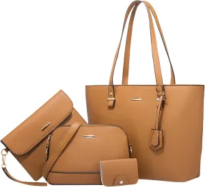 Elegant Satchel Bags for Women Work Tote Bags with Strap Vintage Top-Handle Handbags Bucket Purse for Women(Brown)