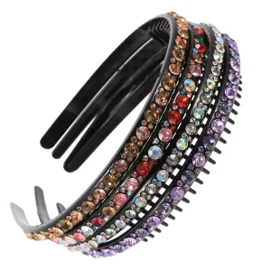 Extra Wide Headbands for Women 4pcs Rhinestone Toothed Hair Bands Knotted Fashion Accessory Home Supplies Daily Use