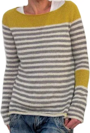 Fair Isle Sweater Women Plus Size Vintage Long Sleeve Crewneck Sweater Retro Fair Isle Knit Pullover Sweater Tops S-5XL