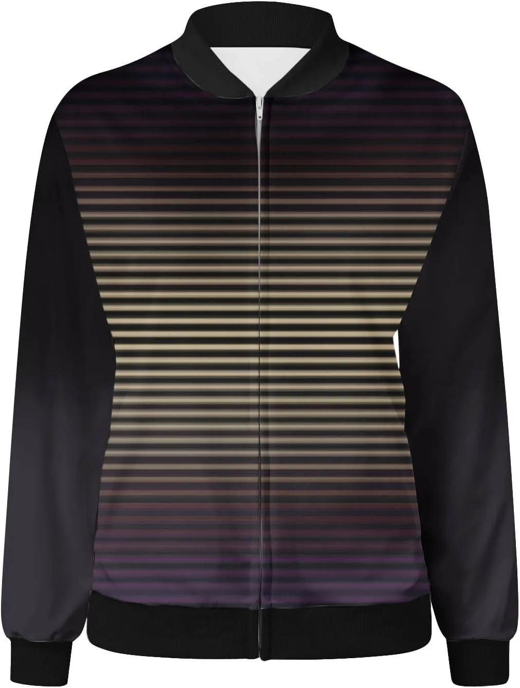 Fall Coats for Women 2024 Trendy Striped Print Cardigan Jackets Long Sleeve Full Zip Winter Coat Pockets Outerwear