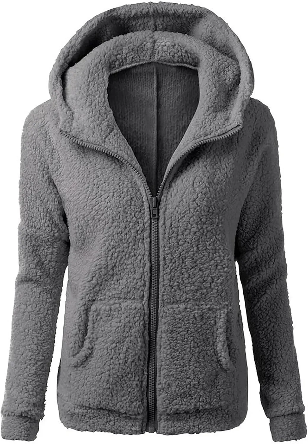 Fall Jackets for women 2024 Faux Fur Sherpa Jacket Fuzzy Hooded Jacket Winter Coats Shearling Outwear Shaggy Coat