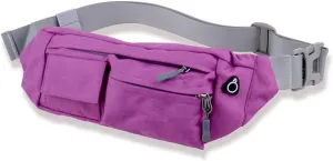 Fanny Pack Canvas Waist Bag Men's Mobile Phone Bag Sports Waist Bags Chest Bags (Purple)