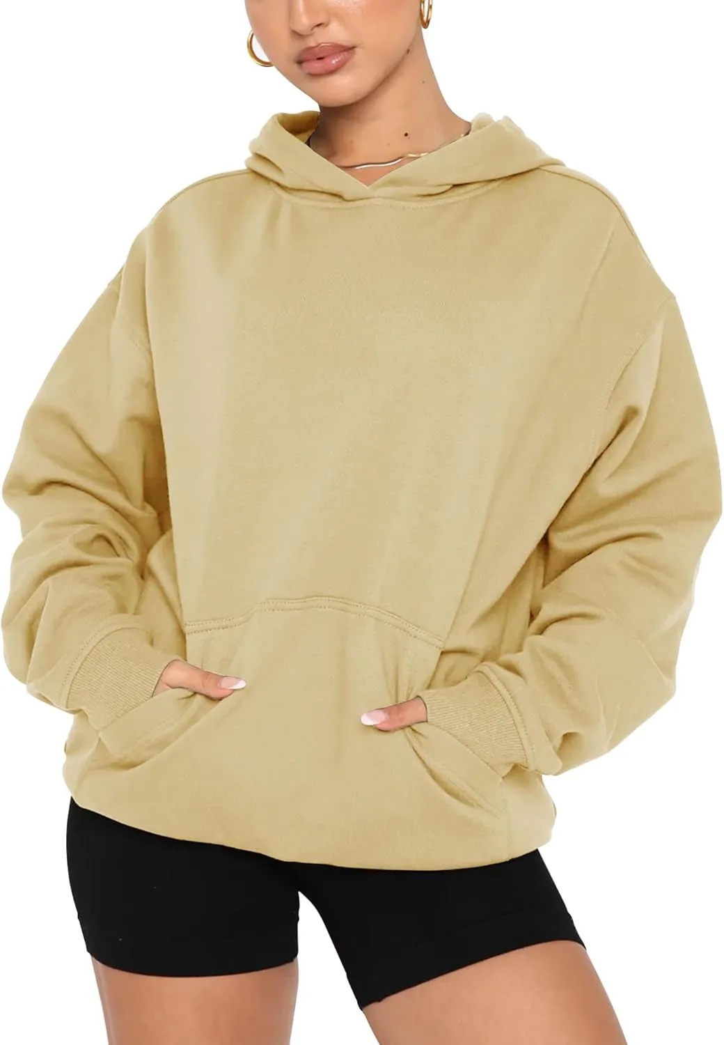 Fanway&EC Women's Casual Long Sleeve Hoodie Loose Fitted Sweatshirts Oversized Pullover Pocket Fall Tops