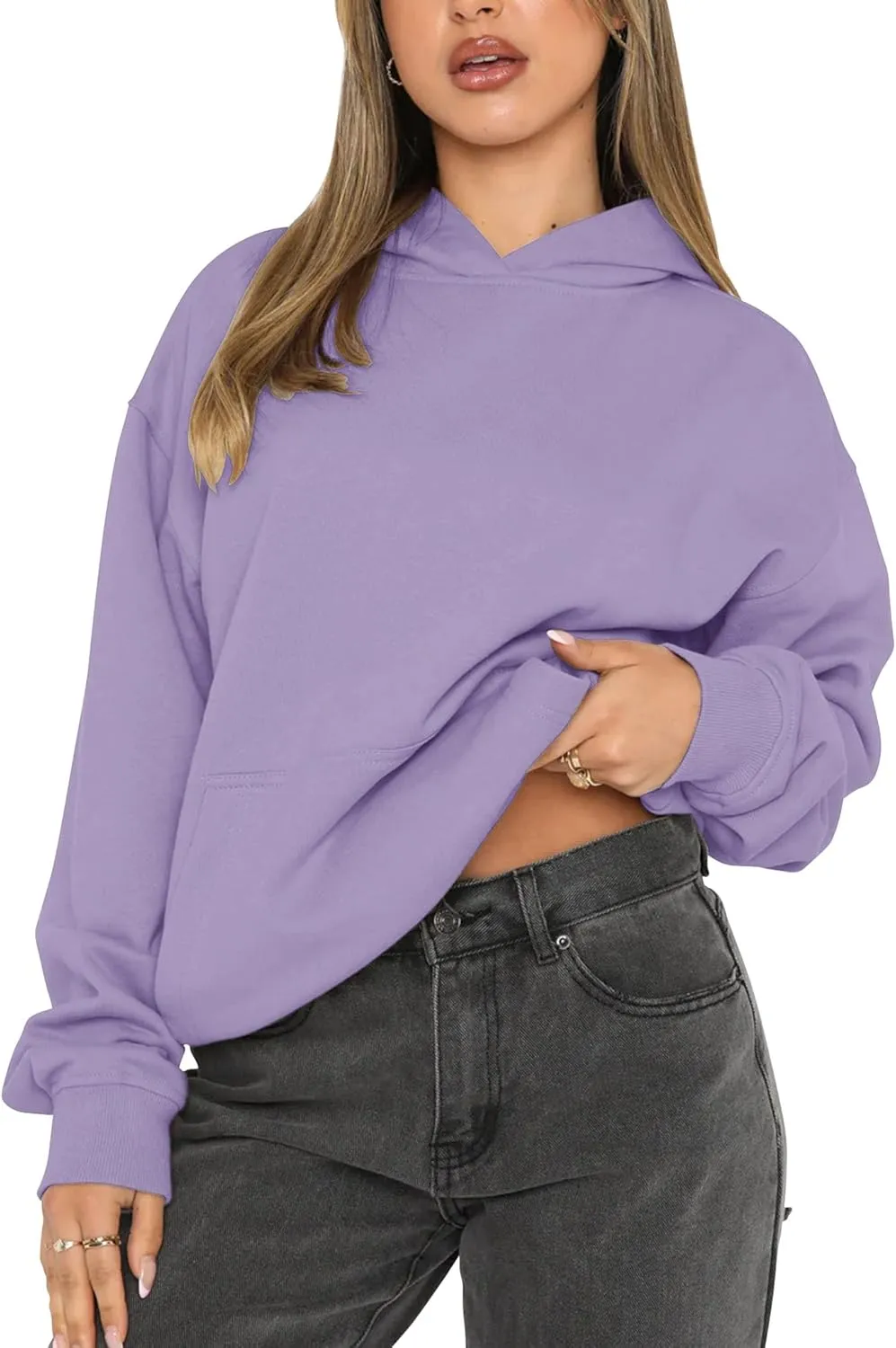 Fanway&EC Women's Casual Long Sleeve Hoodie Loose Fitted Sweatshirts Oversized Pullover Pocket Fall Tops