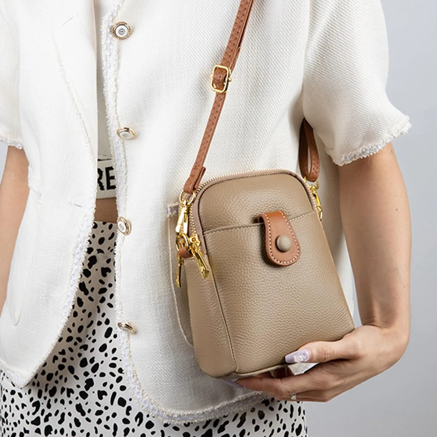 Fashion Unisex Large Capacity Bag Fashion Portable Shoulder Bags Messenger Bags Shoulder Bag for Women (Khaki, One Size)
