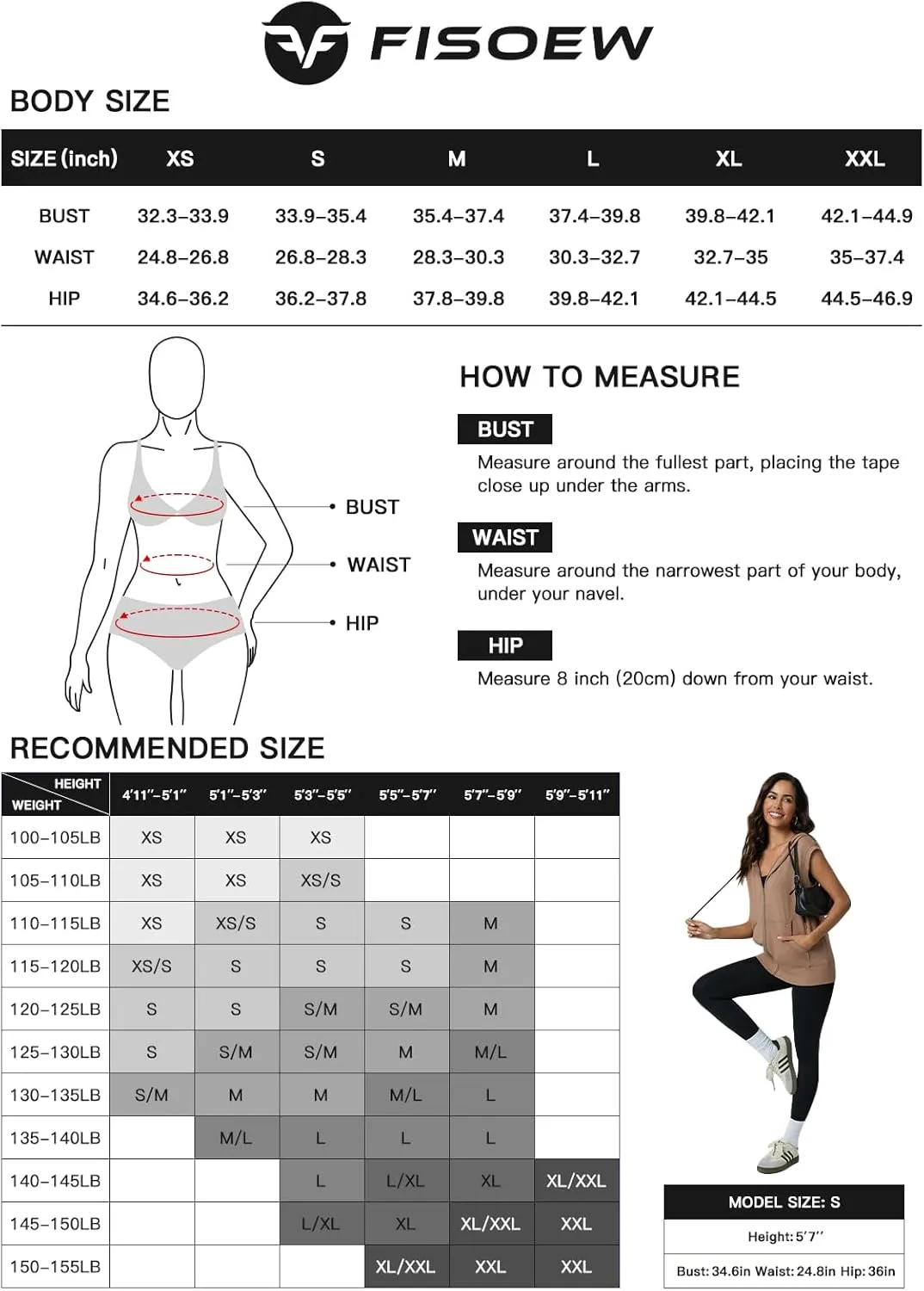 Fisoew Women's Sleeveless Zip Up Hoodies Casual Loose Fit Drawstring Sweatshirts Lightweight Jackets Vest with Pockets