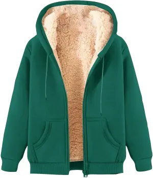 Fleece Jacket Men Fleece Jacket Women Unisex Fall Winter Warm Plush Lined Sherpa Cardigan Casual Long Sleeve Hoodies