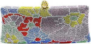 Flower Crystal Clutch Evening Bag Elegant Floral Wedding Purse Rhinestone Formal Cluth Handbag for Women Party Prom