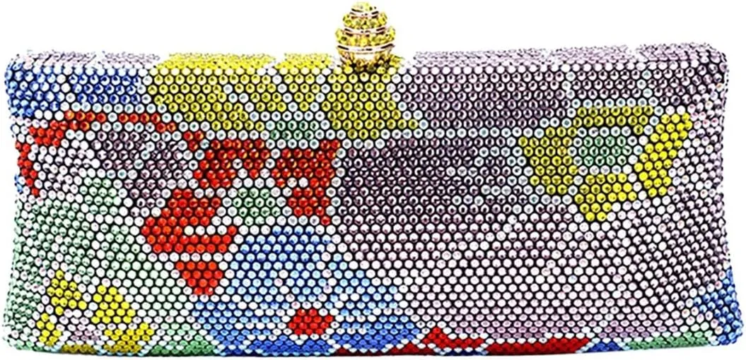 Flower Crystal Clutch Evening Bag Elegant Floral Wedding Purse Rhinestone Formal Cluth Handbag for Women Party Prom