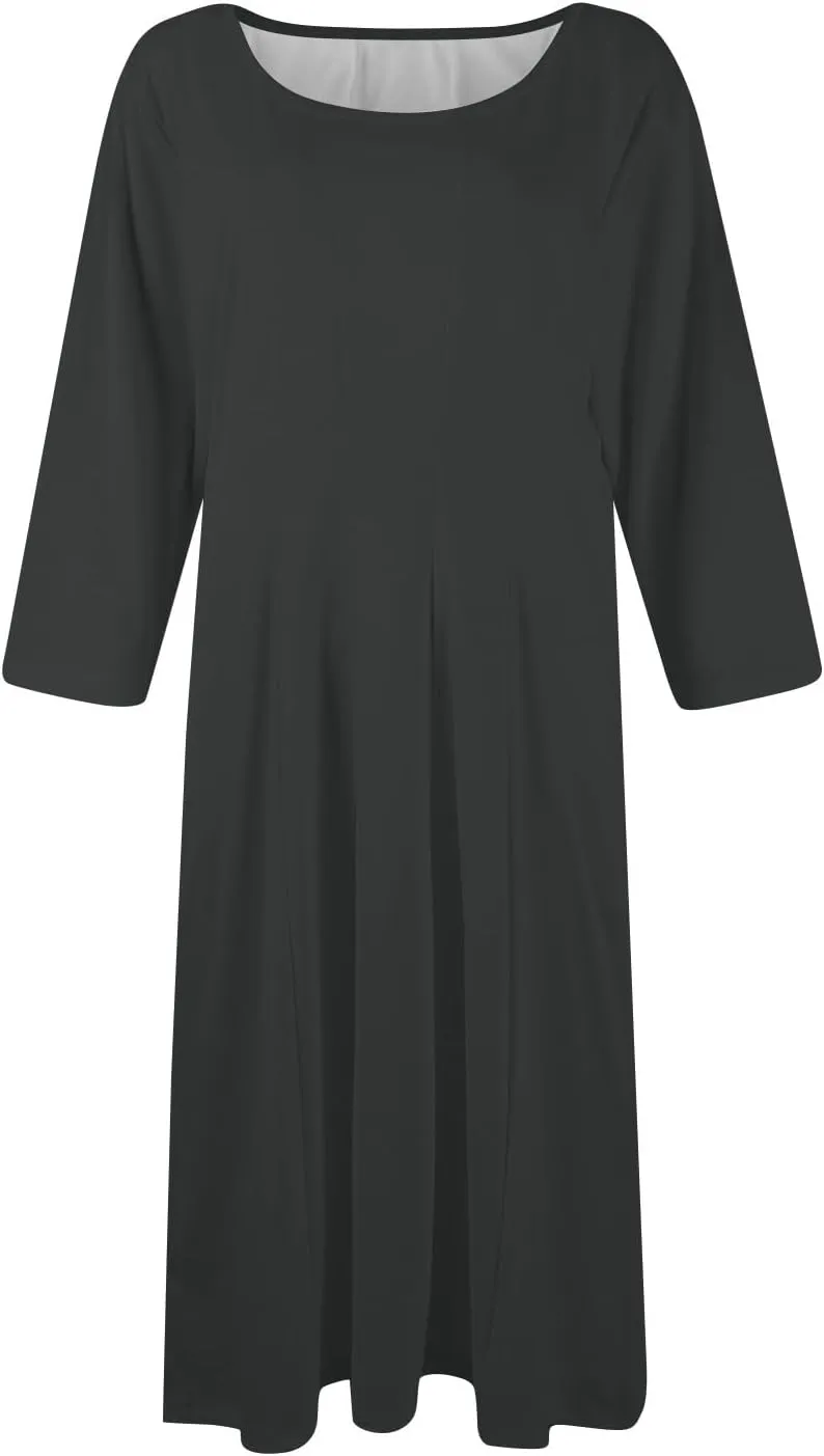 Formal Winter Dresses for Women 2025 3/4 Sleeve Midi Summer Spring Dresses for Women