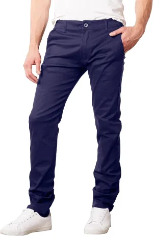 Galaxy by Harvic Mens Slim Fit Cotton Stretch Chino Pants