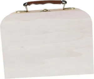 Garneck Wooden Storage Box Mini Suitcase Shaped Lid Hinged Small Jewelry Box for Decorative Display