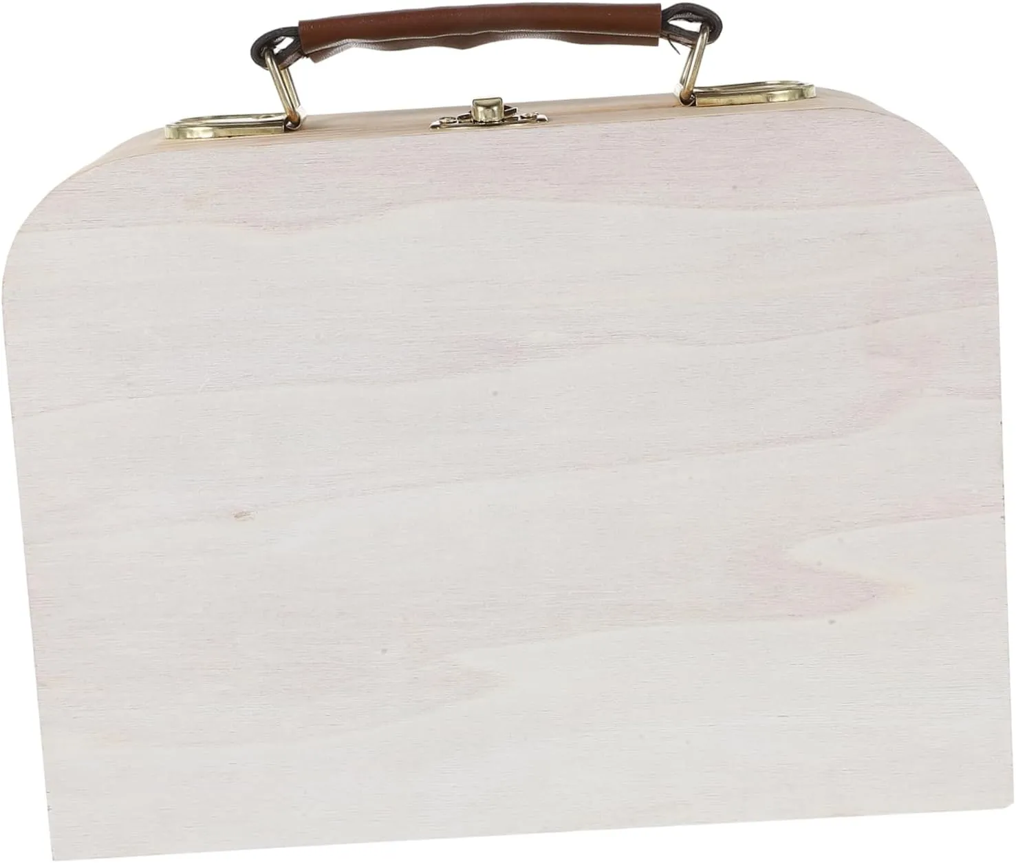 Garneck Wooden Storage Box Mini Suitcase Shaped Lid Hinged Small Jewelry Box for Decorative Display