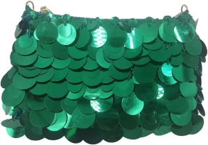 Glitter Bling Purses for Women Fish Scale Shoulder Purse Clutch Handbag with Crossbody Chain for Wedding Party Daily Purple