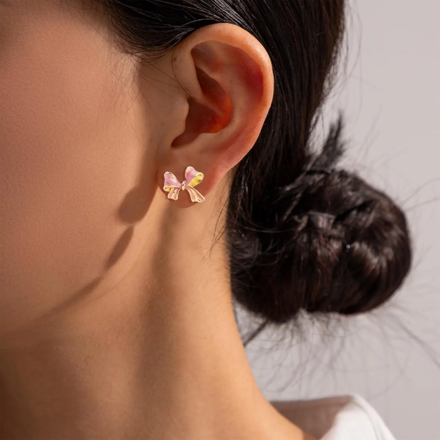Gold Bow Earrings for Women Silver Bow Stud Earrings Ribbon Earrings Long Bow Dangle Earrings Silver Bow Jewelry Bow Earrings Gold Studs