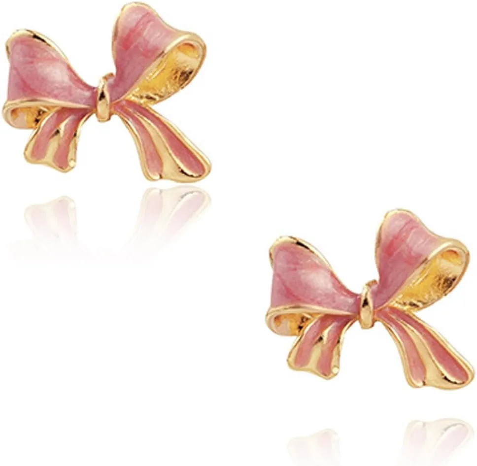 Gold Bow Earrings for Women Silver Bow Stud Earrings Ribbon Earrings Long Bow Dangle Earrings Silver Bow Jewelry Bow Earrings Gold Studs