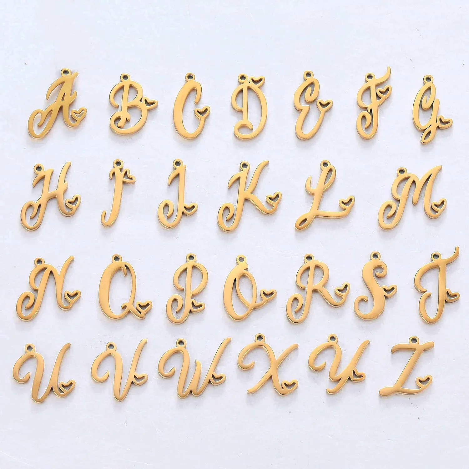 Gold Heart Initial Necklaces for Women, Minimalist Initial Heart Necklaces for Her, Dainty Alphabet Letter Pendant Necklaces Gift Jewelry
