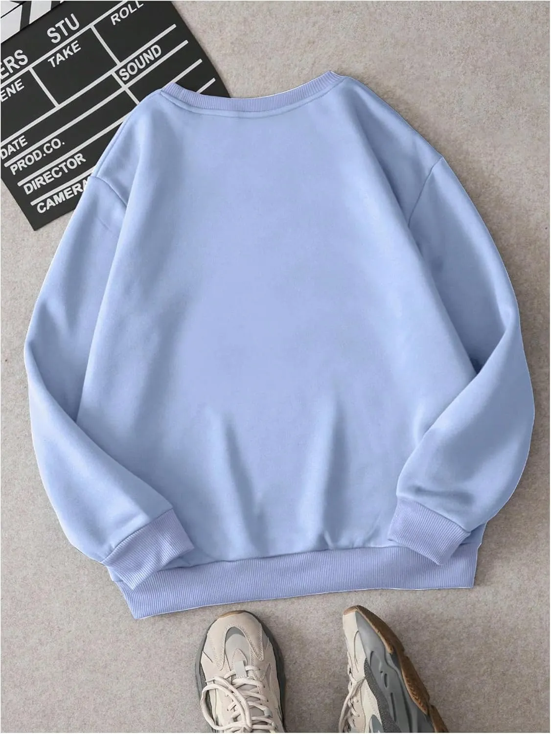 GORGLITTER Women's Oversized Graphic Sweatshirt Crewneck Cute Long Sleeve Shirt Pullover Top