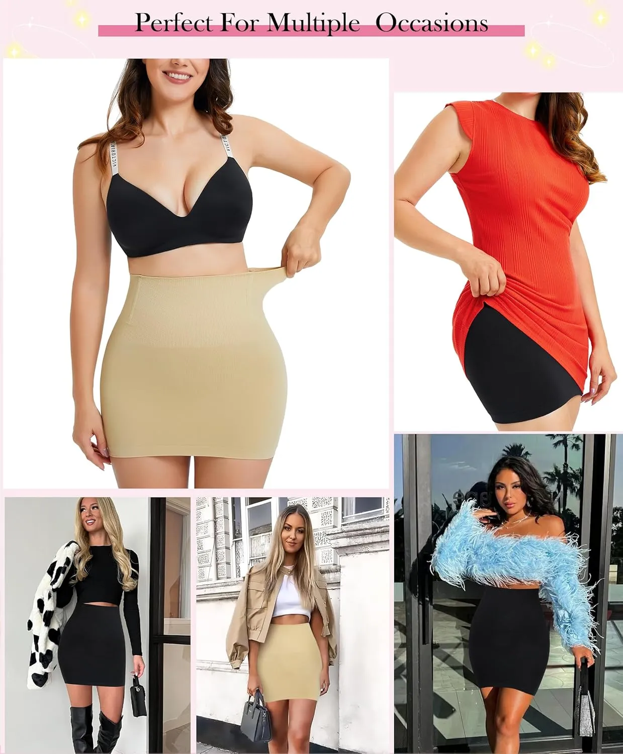 Gotoly Body Shaper For Women Under Dress High Waist Half Slip Seamless Shapewear Dress Slip Skirt Tummy Control Dress