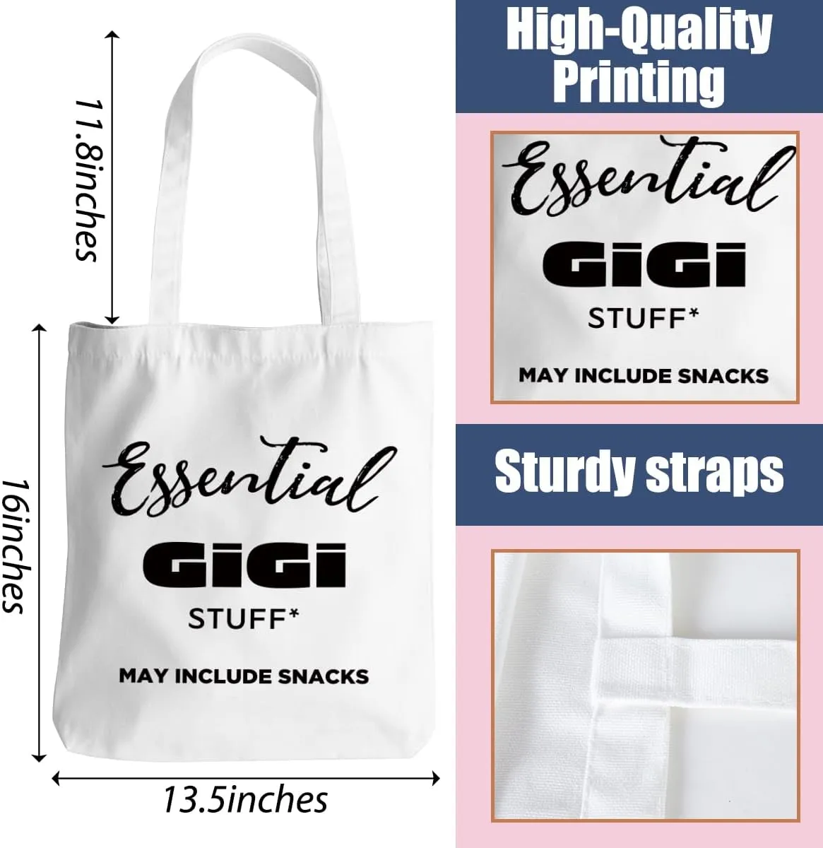 Grandma Mom Gifts Tote Bag for Nana Granny Mamaw Mum Gigi Oma Abuela Grammy Yaya Mimi Memaw Nanny Christmas