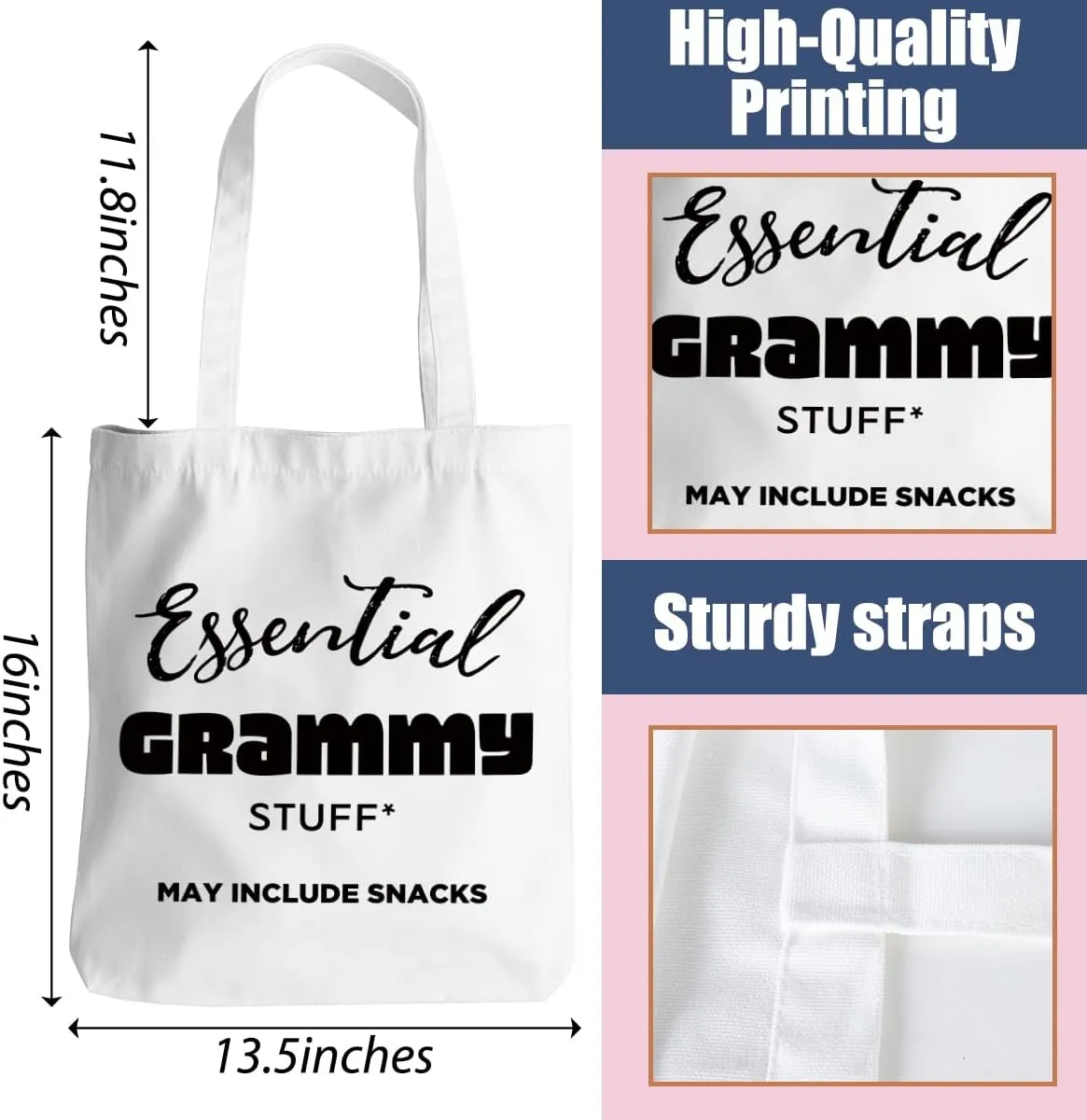Grandma Mom Gifts Tote Bag for Nana Granny Mamaw Mum Gigi Oma Abuela Grammy Yaya Mimi Memaw Nanny Christmas