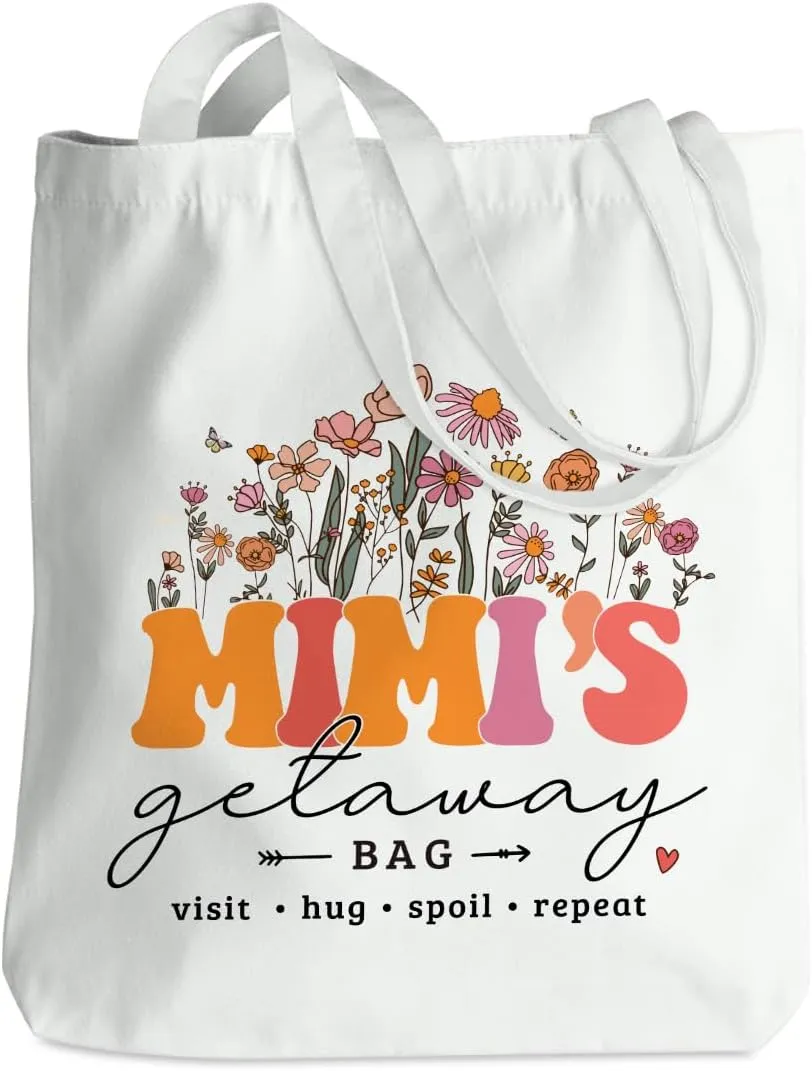 Grandma Mom Tote Bag - Birthday, Mothers Day, Retirement & Christmas Gifts for Women - Reusable Shoulder Bag