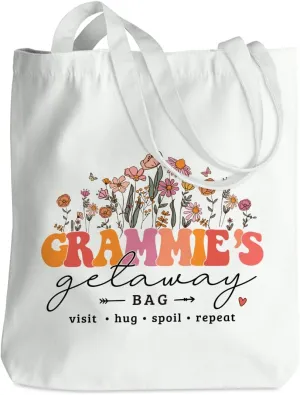 Grandma Mom Tote Bag - Birthday, Mothers Day, Retirement & Christmas Gifts for Women - Reusable Shoulder Bag