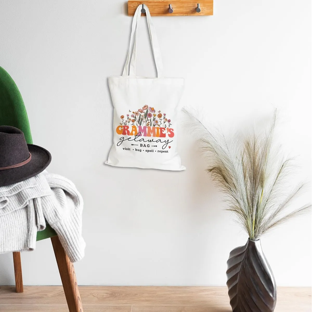 Grandma Mom Tote Bag - Birthday, Mothers Day, Retirement & Christmas Gifts for Women - Reusable Shoulder Bag