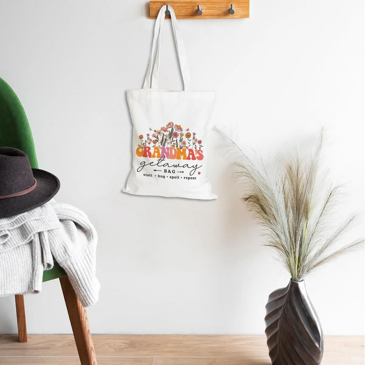 Grandma Mom Tote Bag - Birthday, Mothers Day, Retirement & Christmas Gifts for Women - Reusable Shoulder Bag