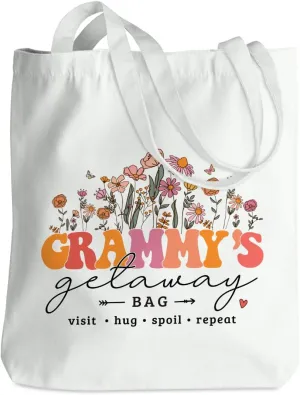 Grandma Mom Tote Bag - Birthday, Mothers Day, Retirement & Christmas Gifts for Women - Reusable Shoulder Bag