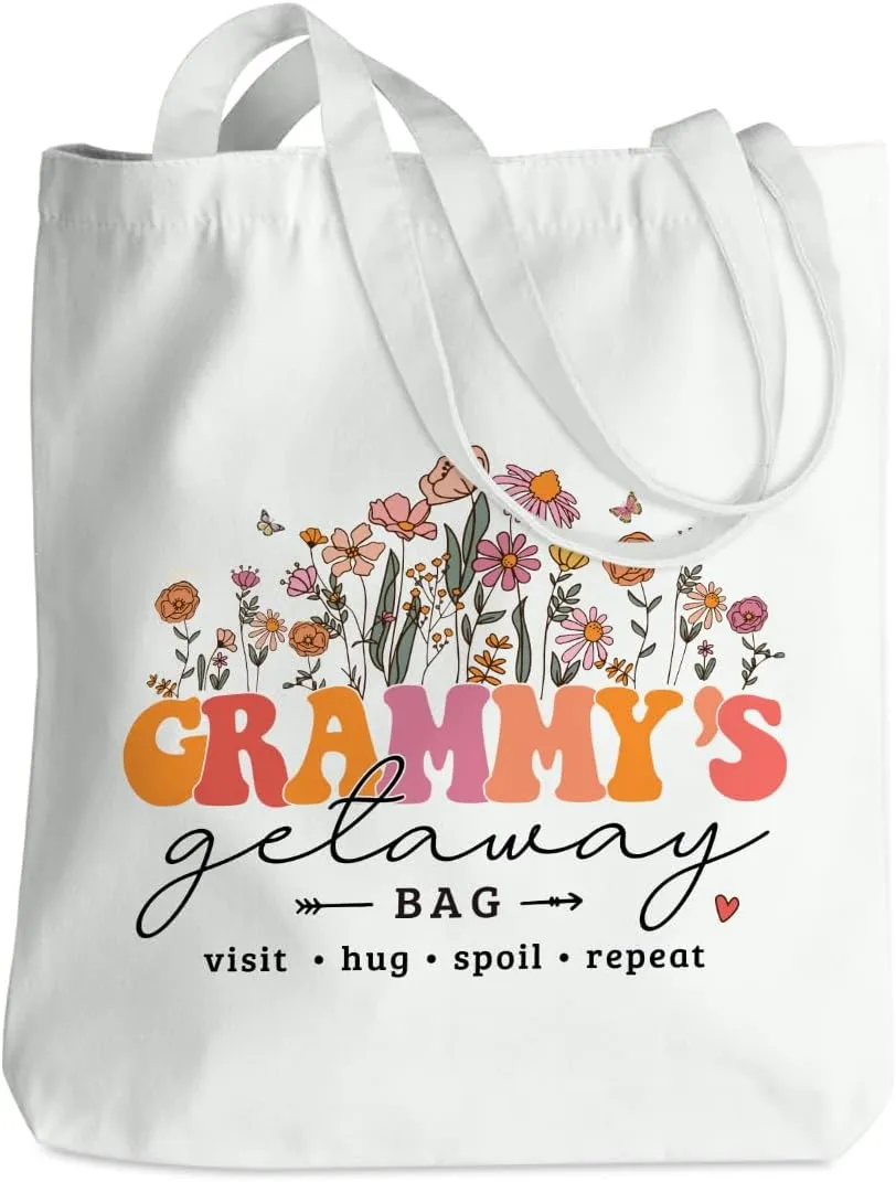 Grandma Mom Tote Bag - Birthday, Mothers Day, Retirement & Christmas Gifts for Women - Reusable Shoulder Bag