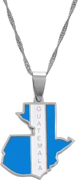 Hafrita Guatemala Map Gold Flag Pendant Necklaces Jewelry Guatemalan Pendant Necklaces