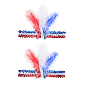 Hair Glitter Sequin Headband Independence Day Hair Clips for Adults Boys and Girls