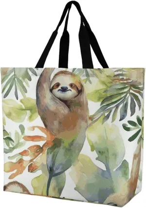Handbag Reusable Grocery Bag Shopping Bag Watercolor Sloth Tote Bag Beach Bags Travel Shoulder Bag