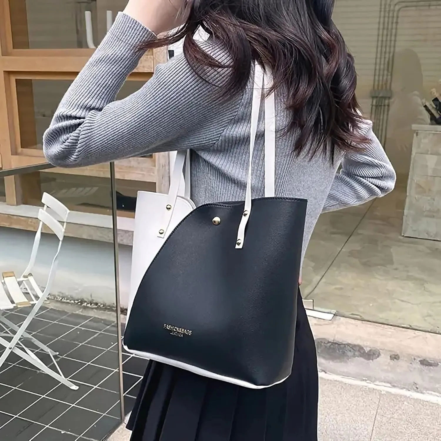 Handbags for Women Stylish Crossbody Bag Lightweight Shoulder Bag Color Block Ladies Top Handle Satchel Purse