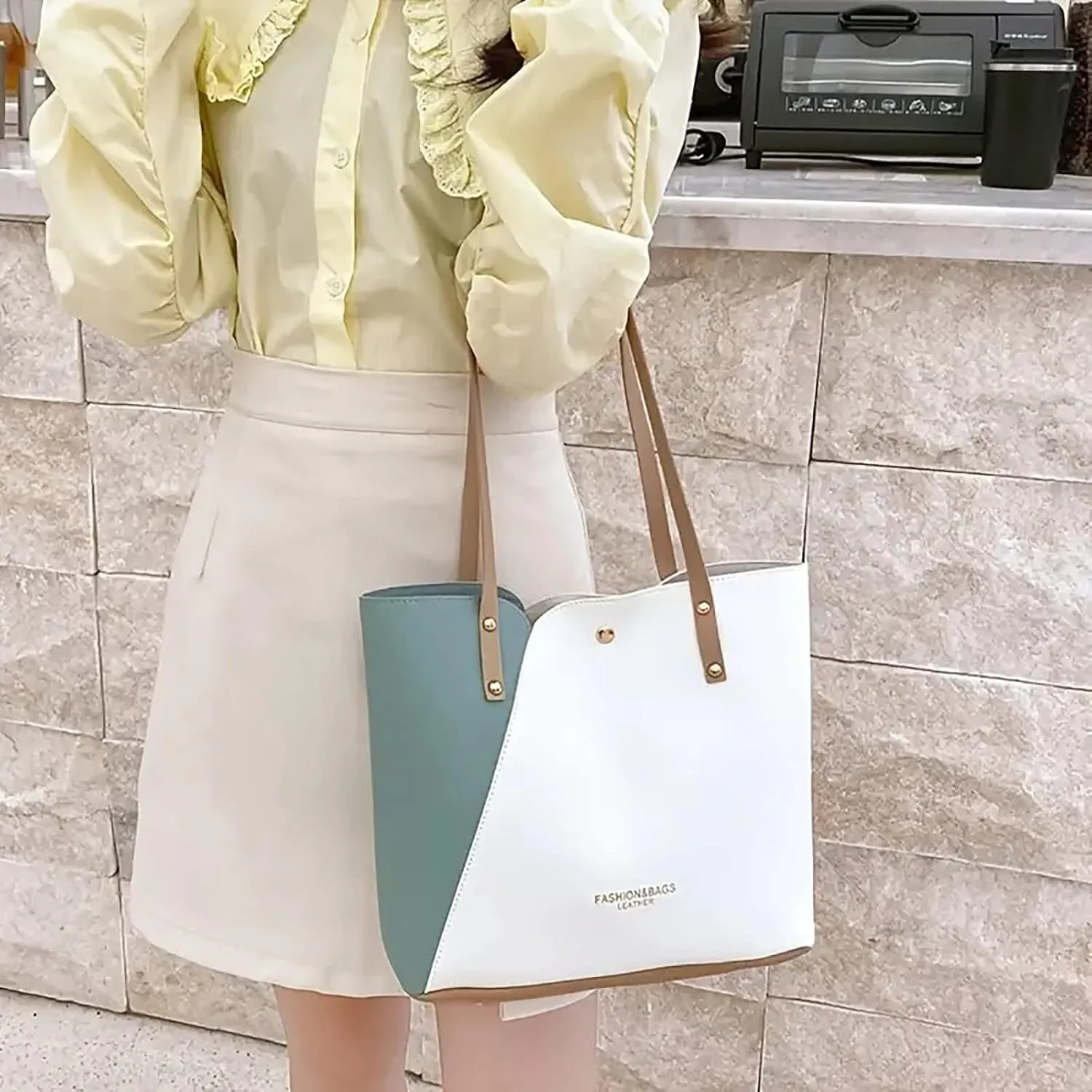 Handbags for Women Stylish Crossbody Bag Lightweight Shoulder Bag Color Block Ladies Top Handle Satchel Purse