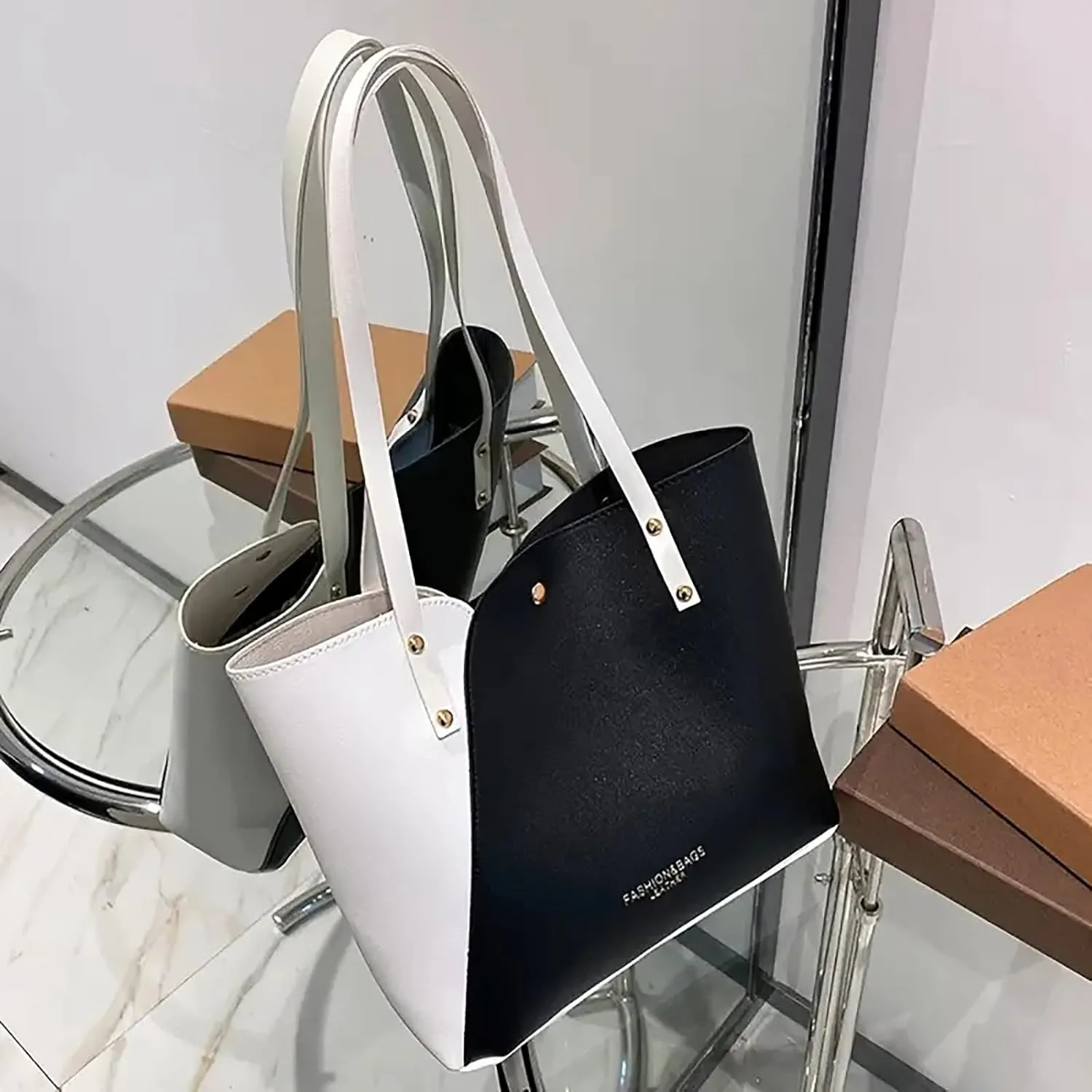 Handbags for Women Stylish Crossbody Bag Lightweight Shoulder Bag Color Block Ladies Top Handle Satchel Purse