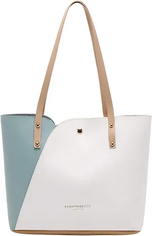 Handbags for Women Stylish Crossbody Bag Lightweight Shoulder Bag Color Block Ladies Top Handle Satchel Purse