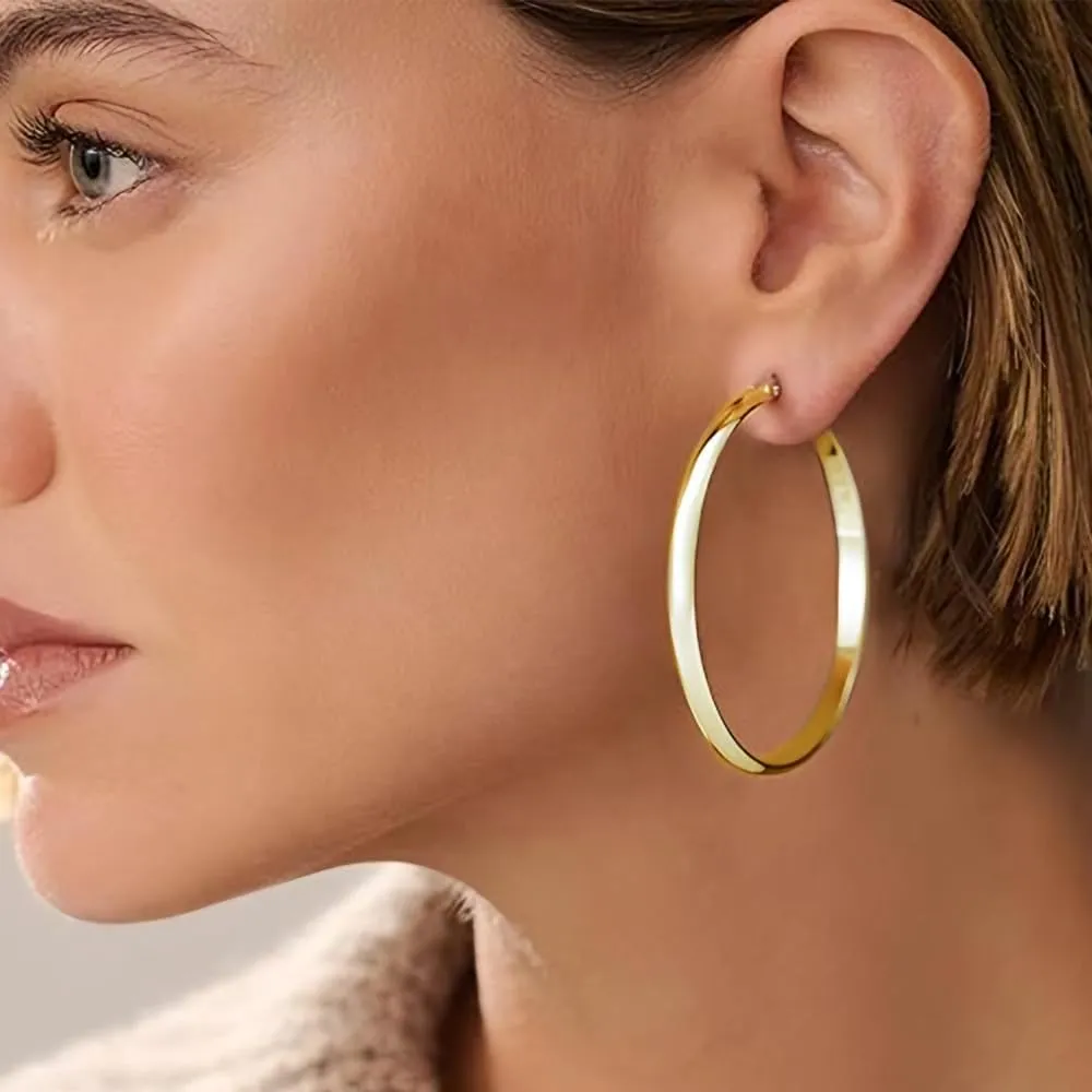 Hoop Earrings Set for Women | 14K Gold Plated Hoop Earring | Hypoallergenic Lightweight Earring | Trendy Gold Hoops