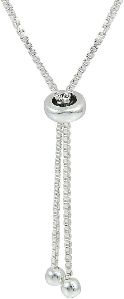Hoops & Loops Sterling Silver Triangle Polished Adjustable Pullstring Bracelet