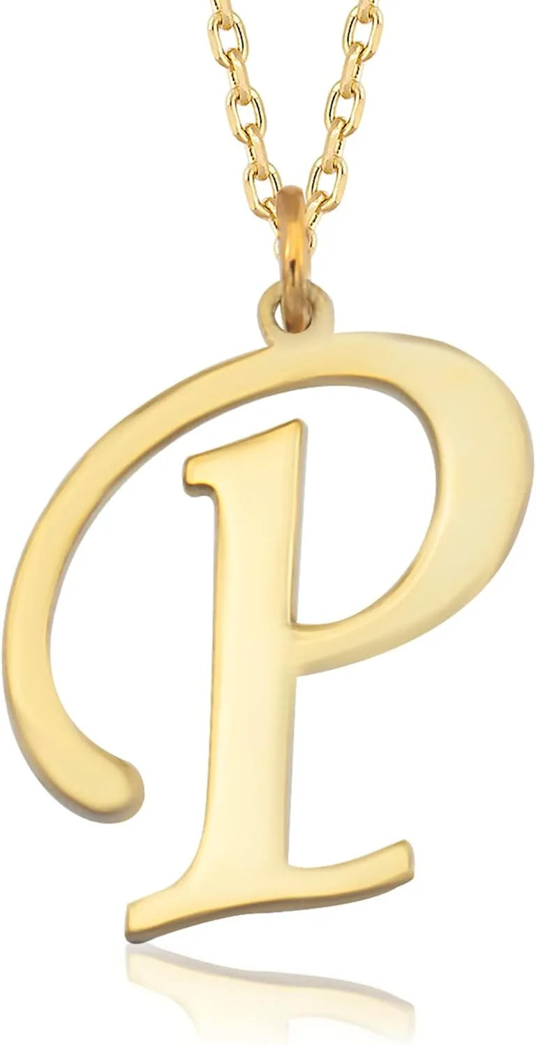 Initial Necklaces for Women, A-Z Letter Pendant, 925 Sterling Silver and 14K Gold Plated, Dainty Gold Necklace for Women, Personalized Gold Necklace Gift