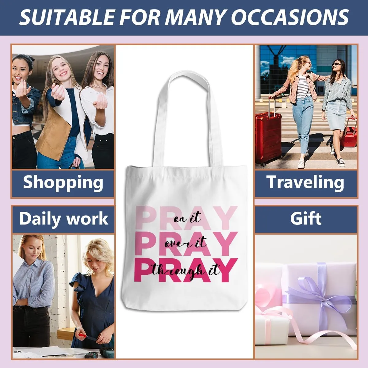 Inspirational Tote Bag for Women Positive Affirmations Self Love Beach Bag Encouragement Gifts Christmas