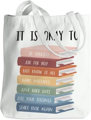 Inspirational Tote Bag for Women Positive Affirmations Self Love Beach Bag Encouragement Gifts Christmas
