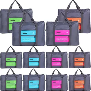 INVODA Travel Bag 12PCS Foldable Duffle Bag for Women and Men Lightweight Luggage Bag Personal Item Bag for Airlines Weekender Overnight Tote Carry on (12PCS)