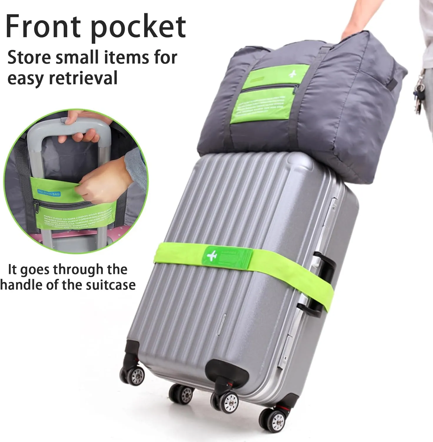 INVODA Travel Bag 12PCS Foldable Duffle Bag for Women and Men Lightweight Luggage Bag Personal Item Bag for Airlines Weekender Overnight Tote Carry on (12PCS)