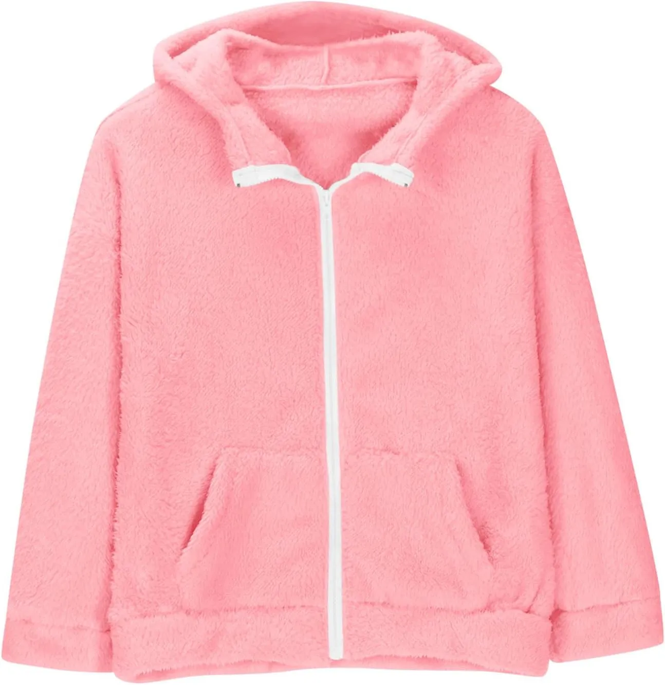 Jackets for Girls Zip Up Hooded Fleece Jacket Long Sleeve Warm Winter Coat Cute Hoodies for Teen Girls 5-13 Years