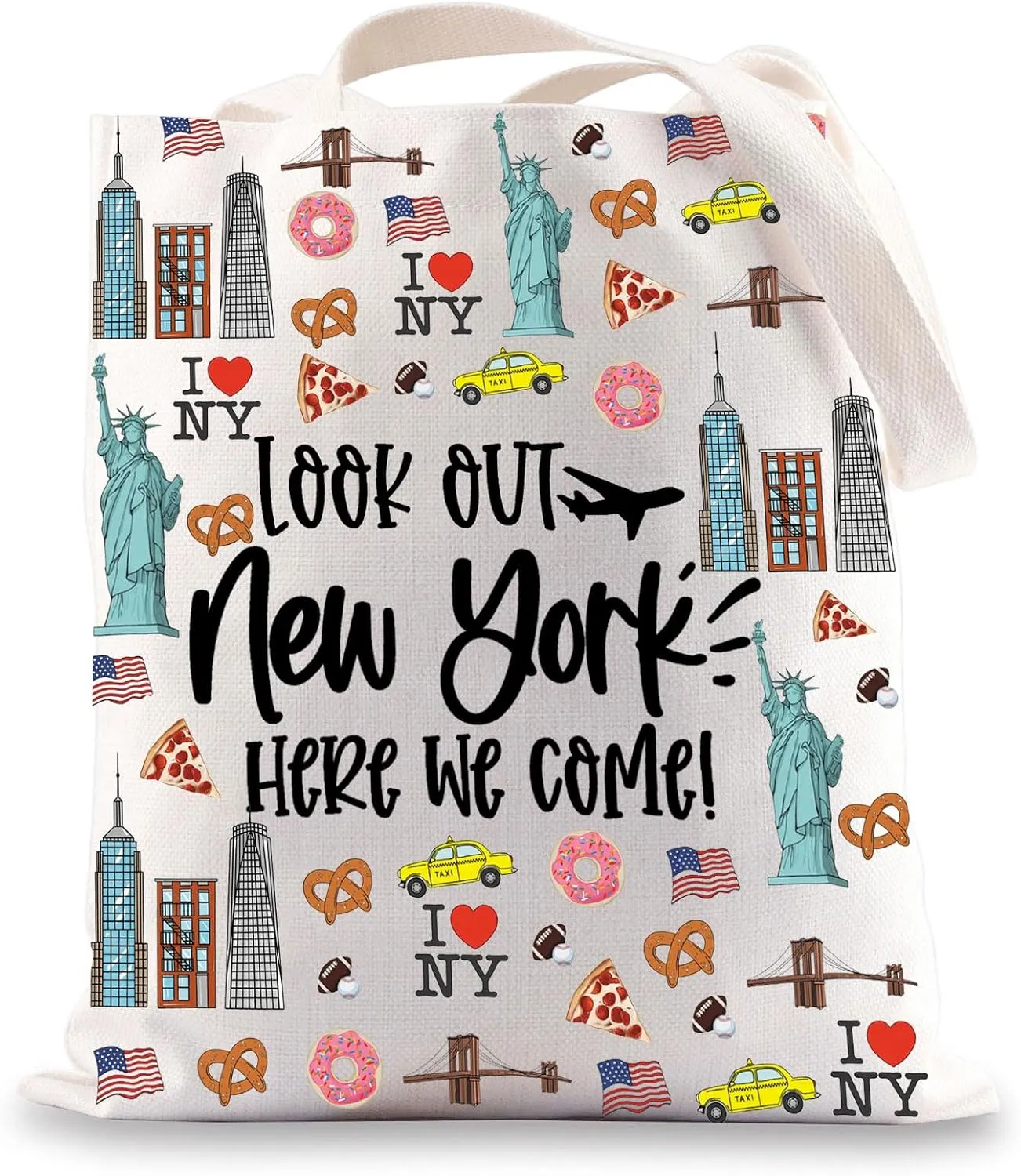 JNIAP New York City Makeup Bag New York Trip Gifts New York Toiletry Bag New York City Travel Accessories (look out new york TG)