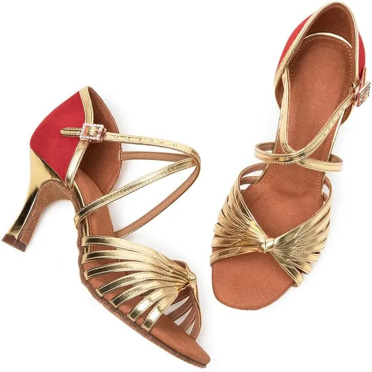 JUODVMP Ballroom Latin Shoes Women Salsa Tango Practice Dance Shoes Model KCBD